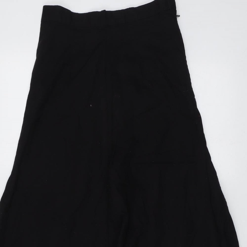 H&M Womens Black Geometric Cotton Maxi Skirt Size 10 Zip