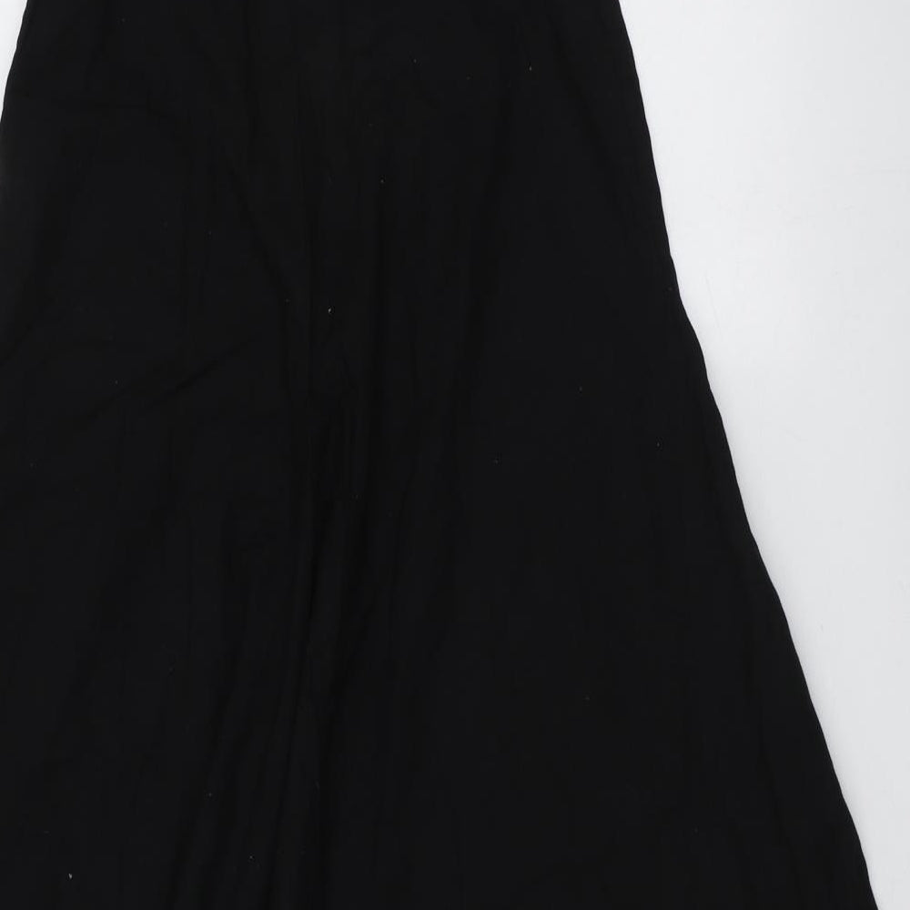 H&M Womens Black Geometric Cotton Maxi Skirt Size 10 Zip