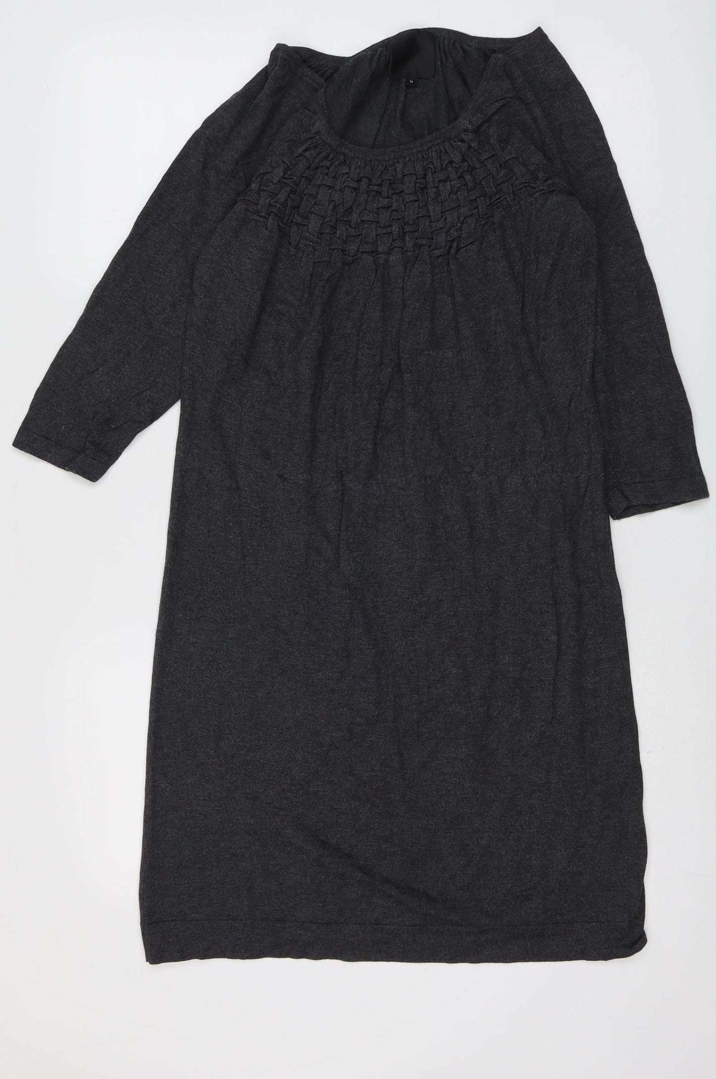 In Wear Womens Grey Viscose A-Line Size M Round Neck Pullover