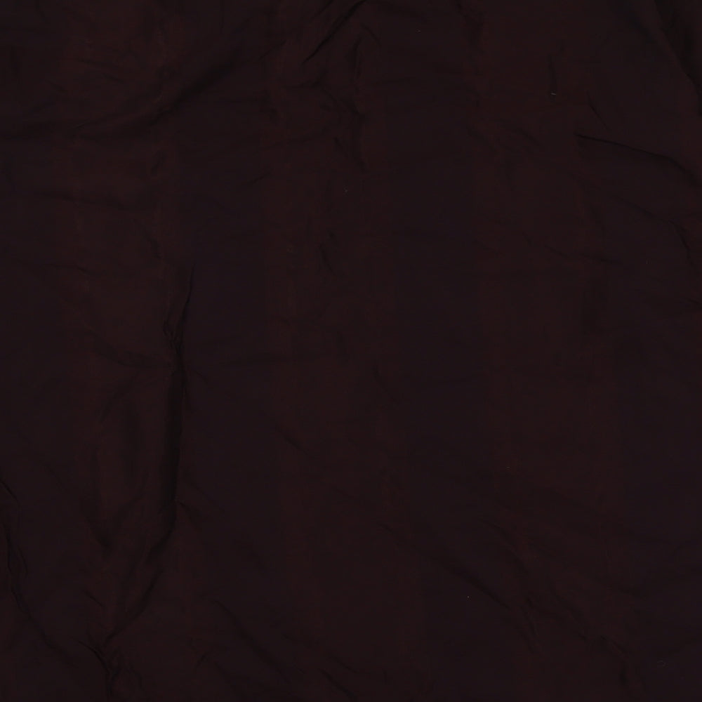 Ernest Mens Purple Viscose Button-Up Size 2XL Collared Button