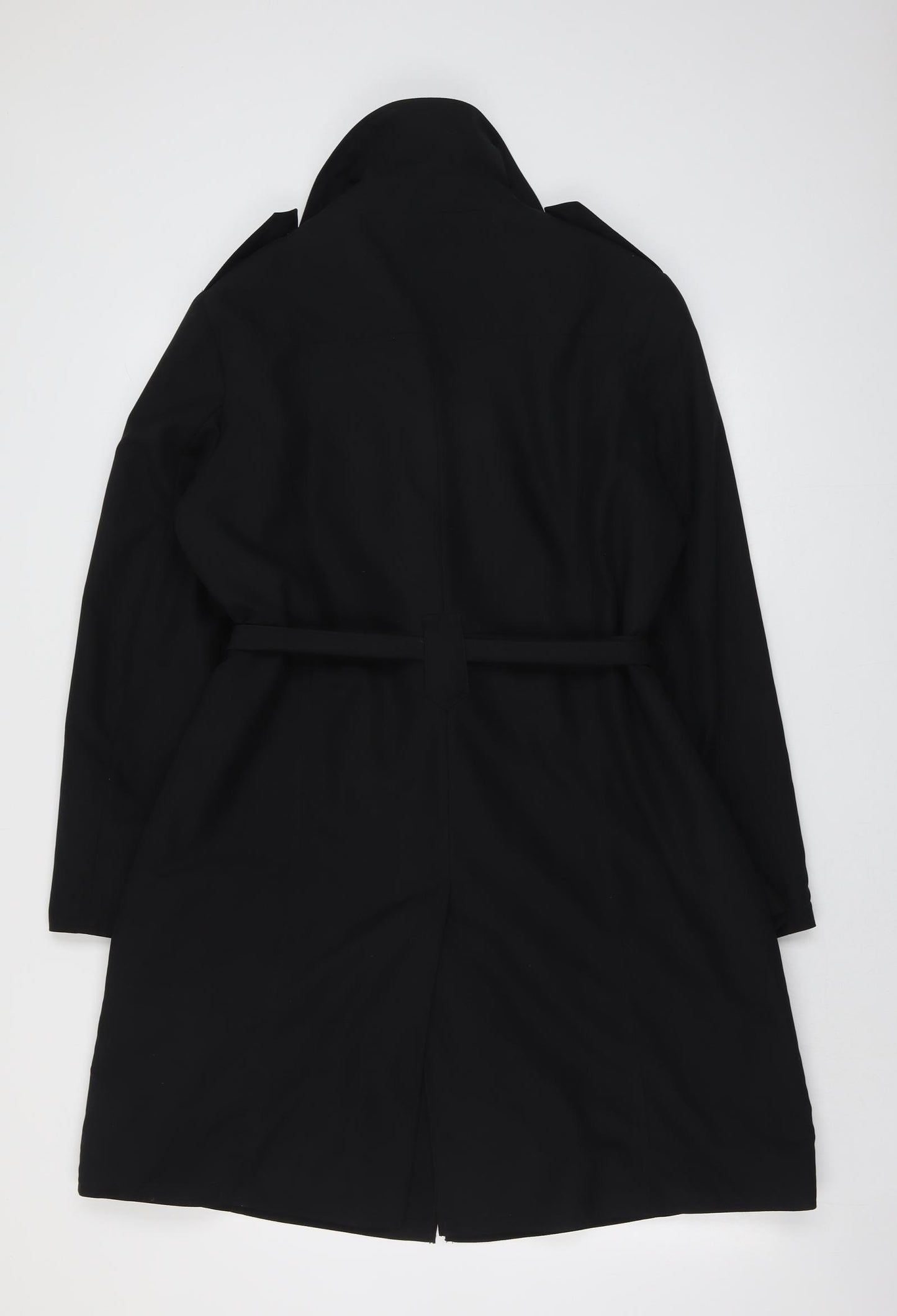 Marks and Spencer Womens Black Overcoat Coat Size 16 Button
