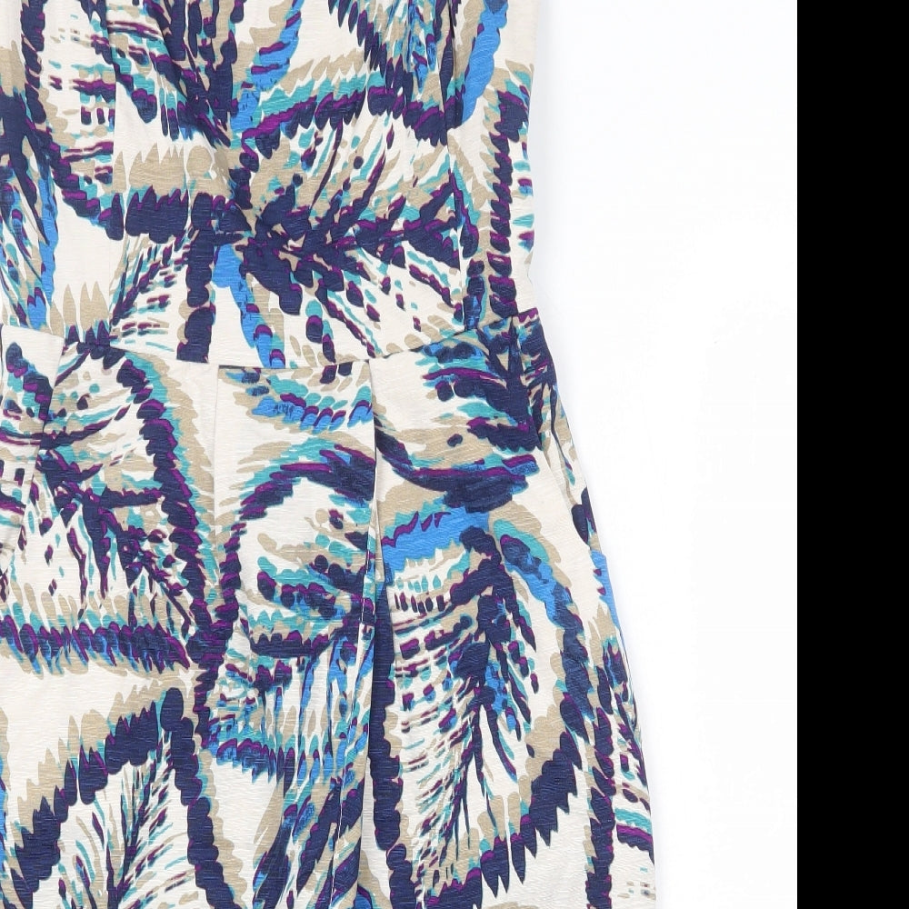 Banana Republic Womens Multicoloured Geometric Silk Mini Size S Square Neck Zip - Strapless