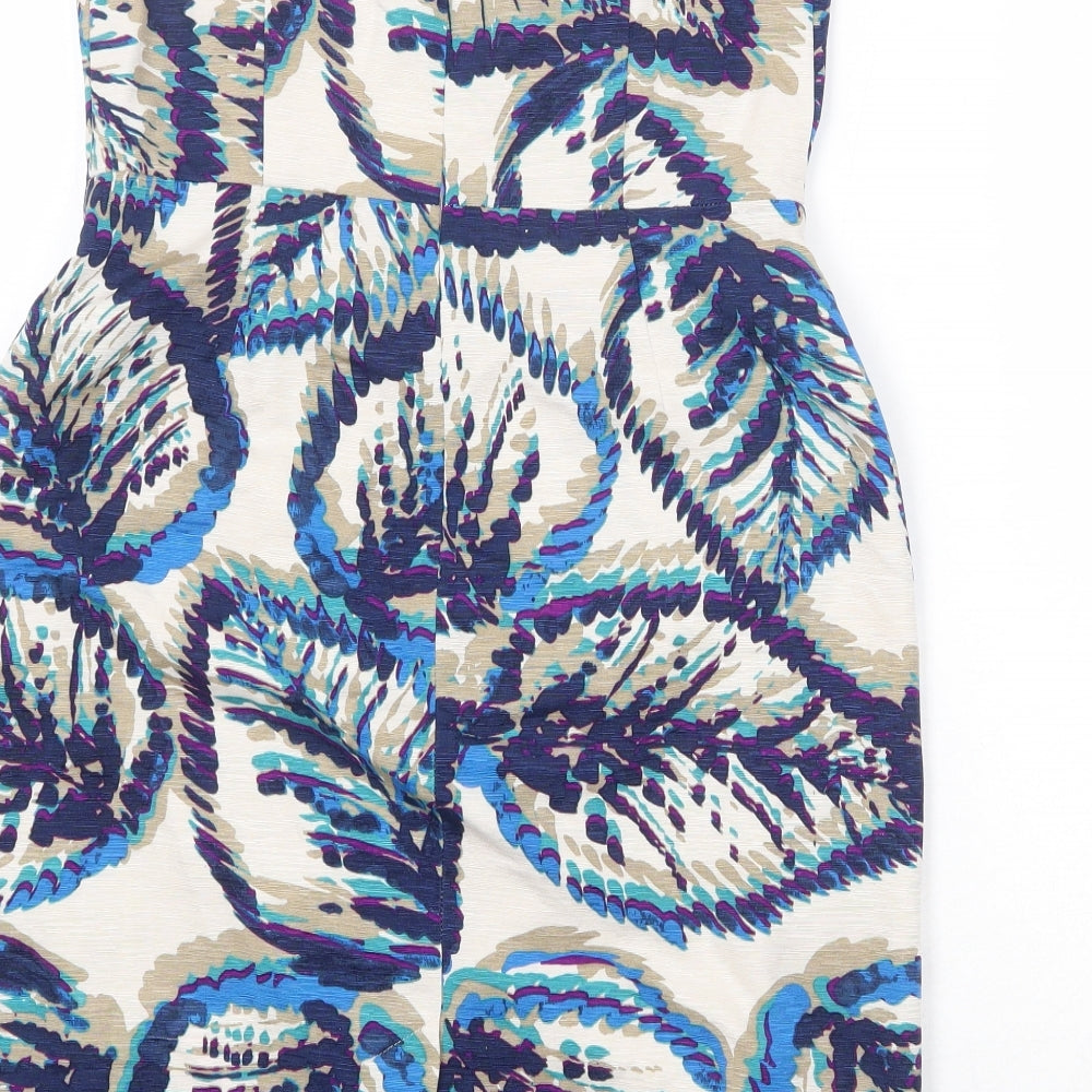 Banana Republic Womens Multicoloured Geometric Silk Mini Size S Square Neck Zip - Strapless
