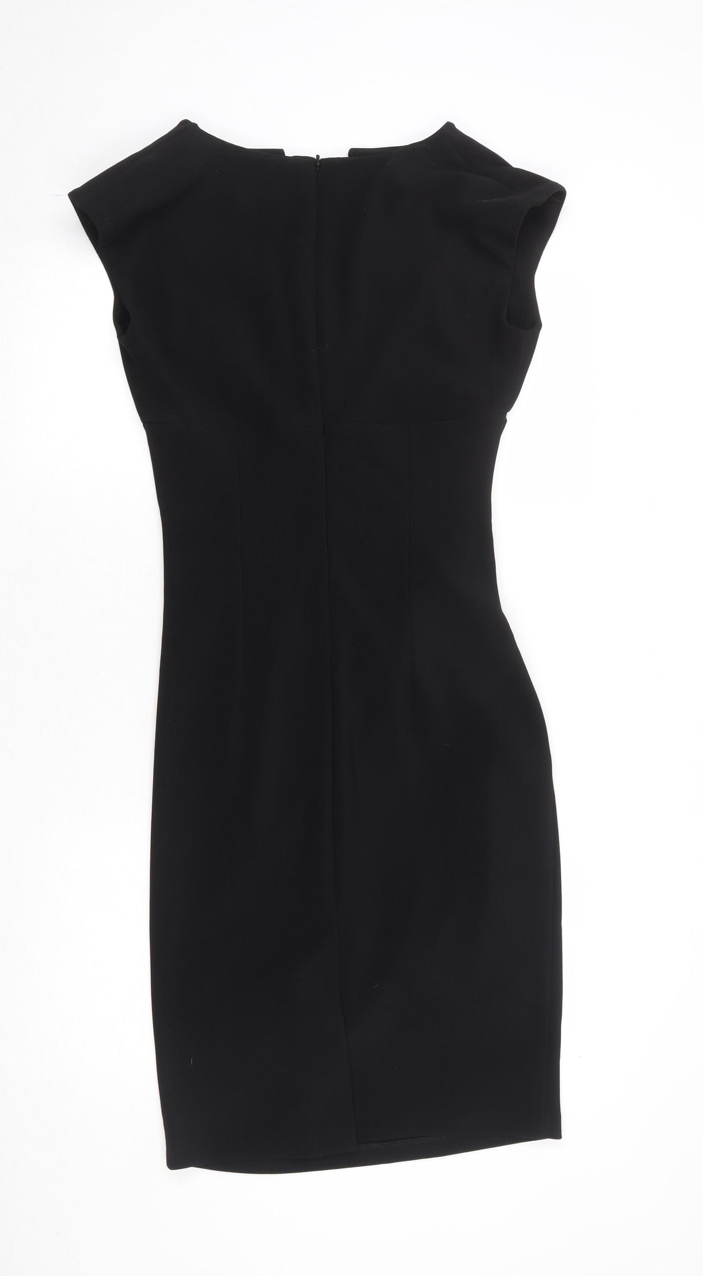 Diva Womens Black Viscose Sheath Size 14 V-Neck Zip