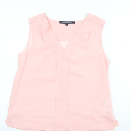 French Connection Womens Pink Polyester Basic Tank Size S V-Neck