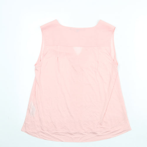 French Connection Womens Pink Polyester Basic Tank Size S V-Neck