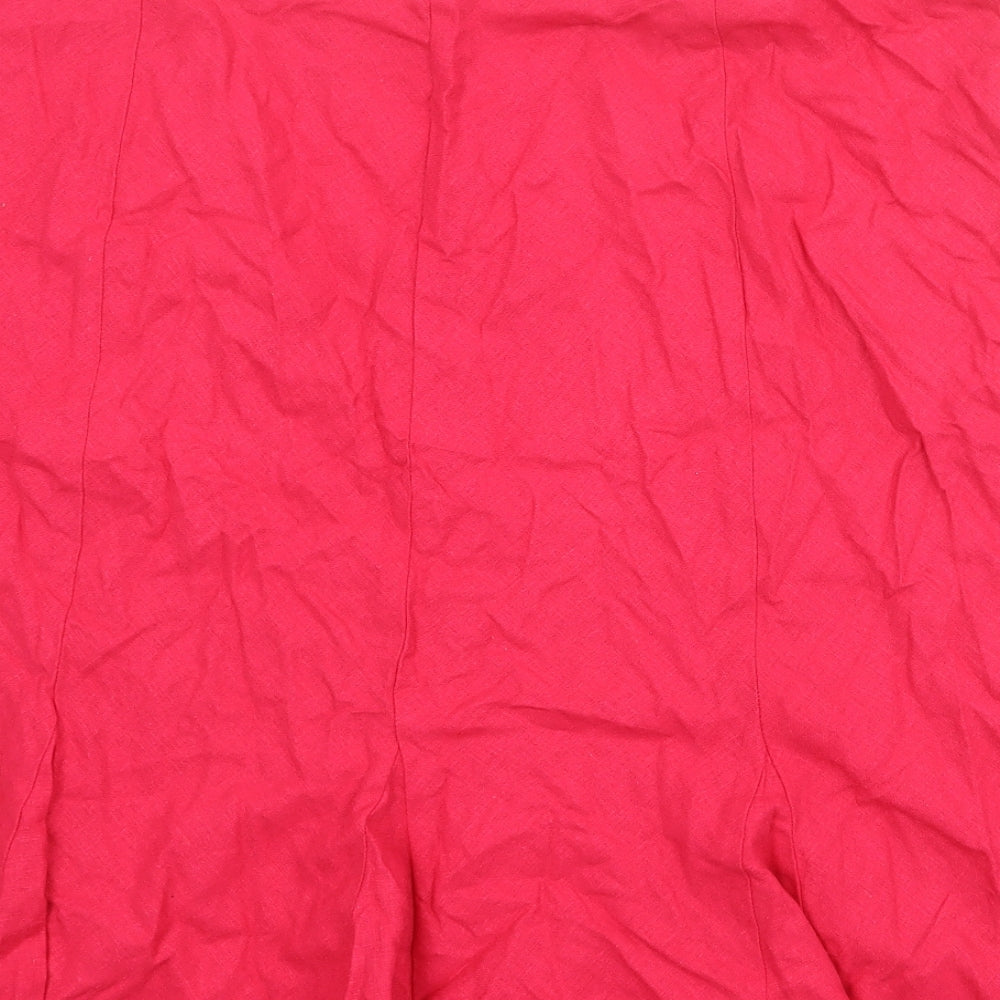 Marks and Spencer Womens Pink Linen Swing Skirt Size 20