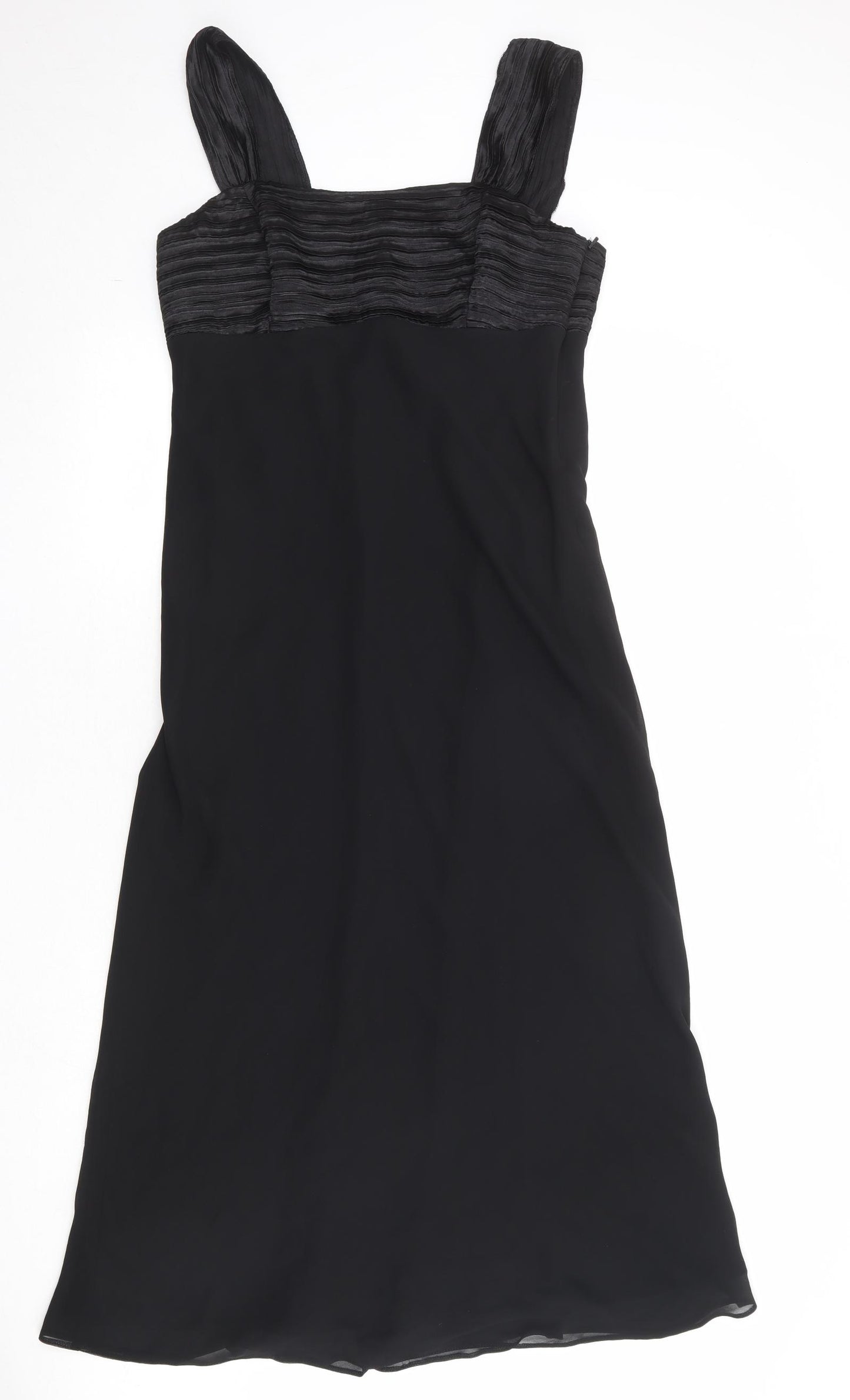 Wallis Womens Black Polyester A-Line Size 14 Square Neck Zip