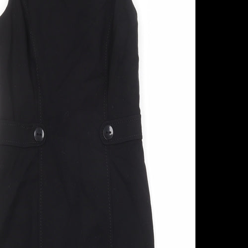 Gerry Weber Womens Black Viscose A-Line Size 10 Round Neck Zip