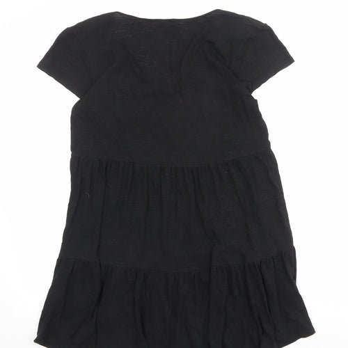 Sportsgirl Womens Black 100% Cotton T-Shirt Dress Size XS V-Neck Pullover