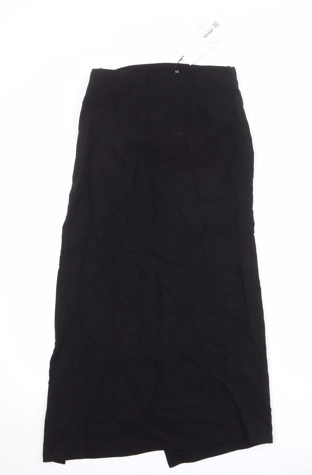 Zara Womens Black Viscose A-Line Skirt Size S Zip