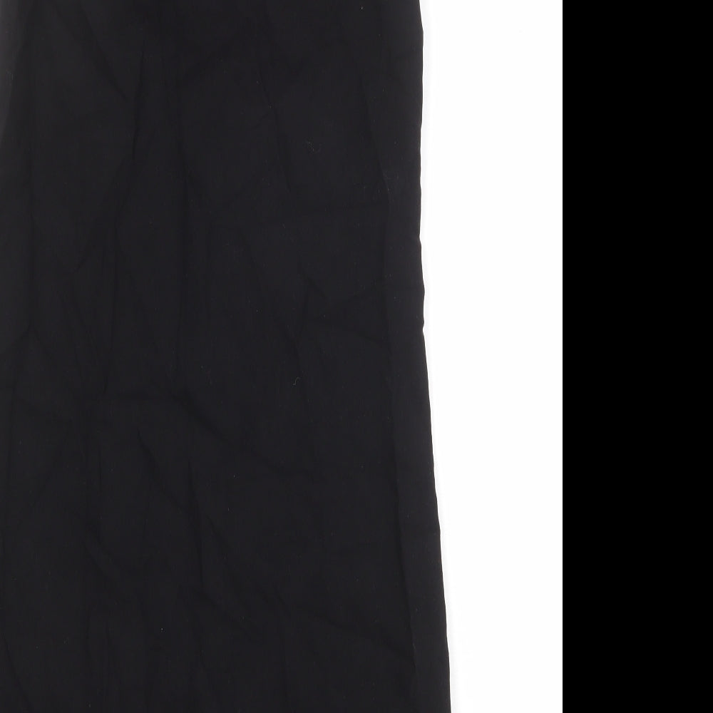 Zara Womens Black Viscose A-Line Skirt Size S Zip