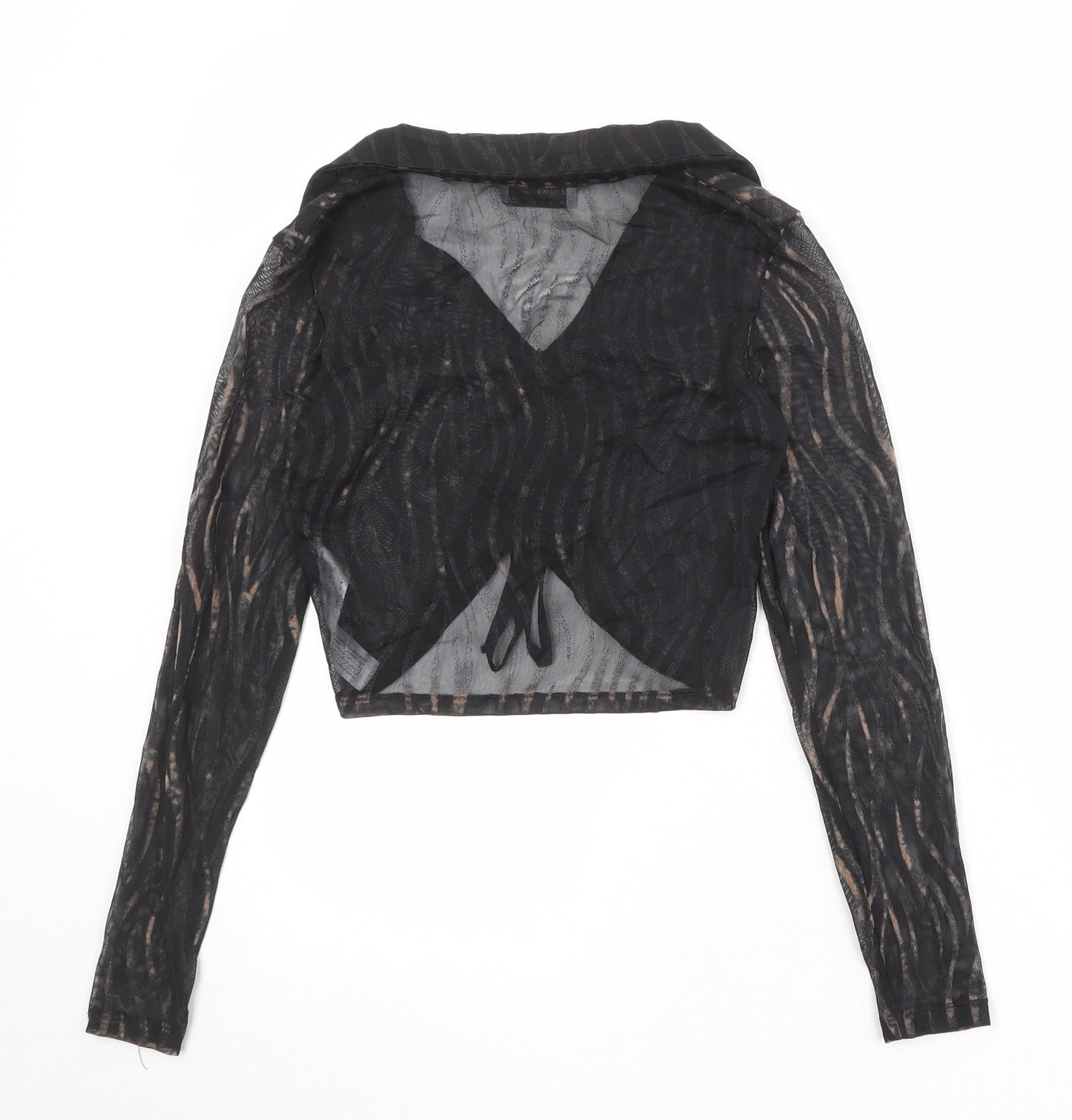 Bershka Womens Black Polyester Basic Blouse Size M Collared