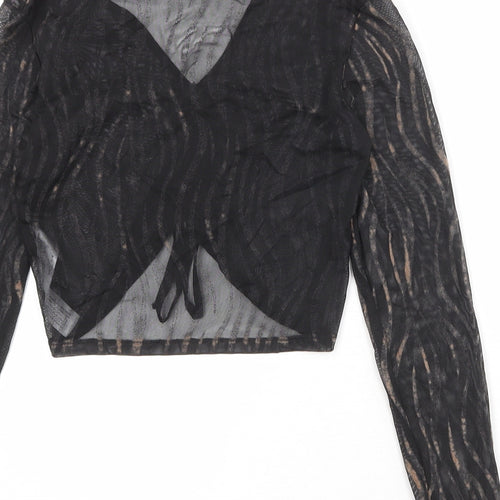 Bershka Womens Black Polyester Basic Blouse Size M Collared