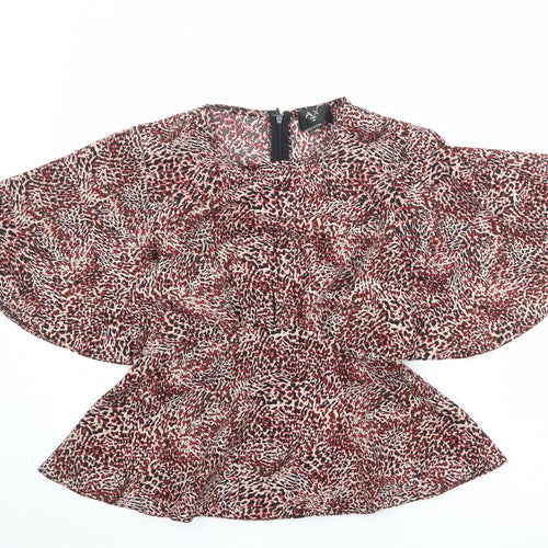 AX Paris Womens Multicoloured Geometric Polyester Basic Blouse Size 10 Round Neck - Angel Sleeve