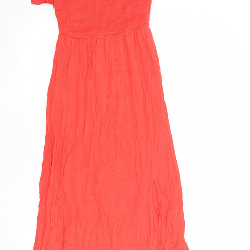 River Island Womens Red Viscose Trapeze & Swing Size 8 Off the Shoulder Pullover
