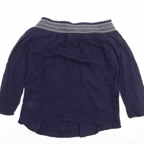 Gap Womens Blue Viscose Basic Blouse Size S Off the Shoulder