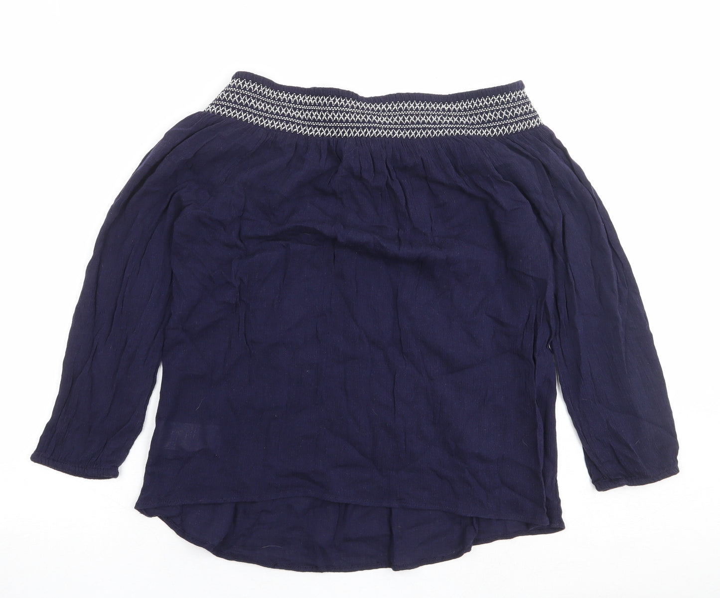 Gap Womens Blue Viscose Basic Blouse Size S Off the Shoulder