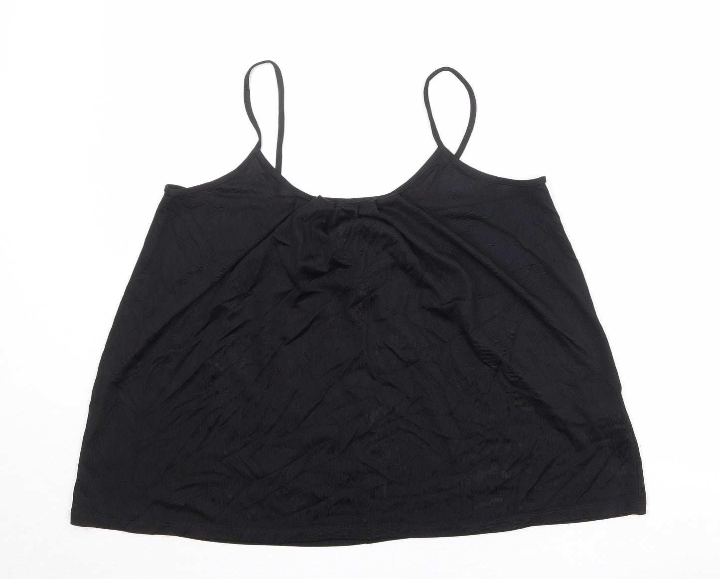 Marks and Spencer Womens Black Viscose Camisole Tank Size 18 Round Neck