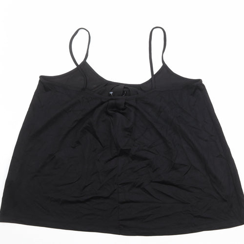 Marks and Spencer Womens Black Viscose Camisole Tank Size 18 Round Neck