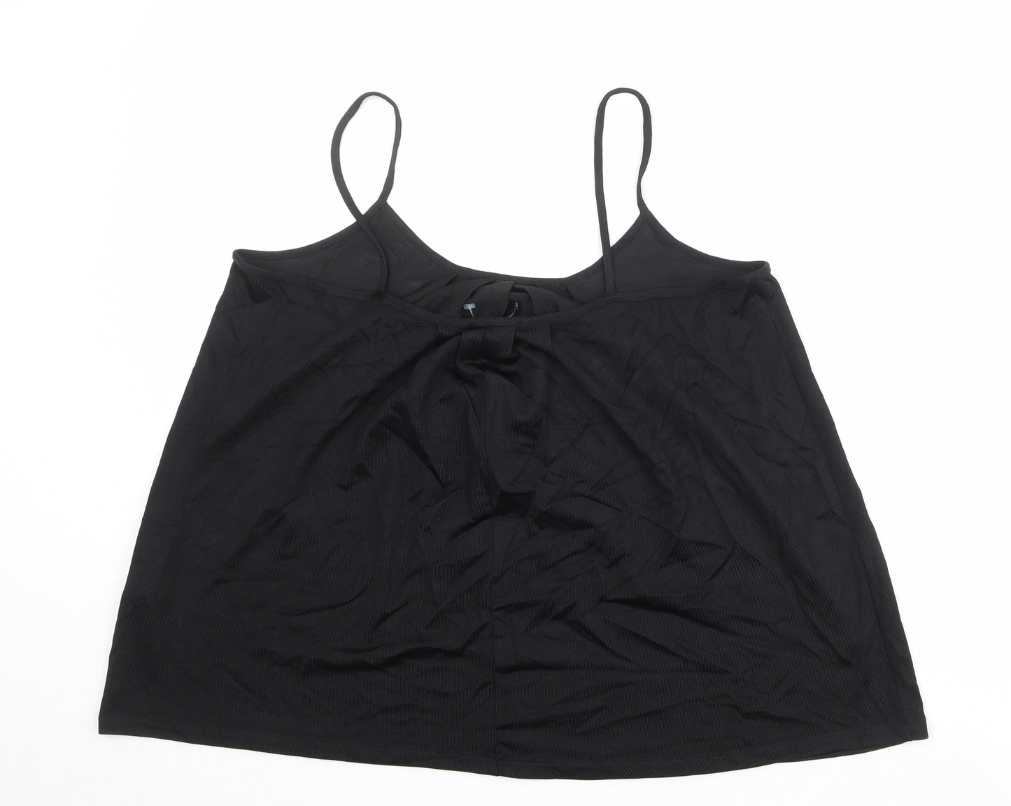 Marks and Spencer Womens Black Viscose Camisole Tank Size 18 Round Neck