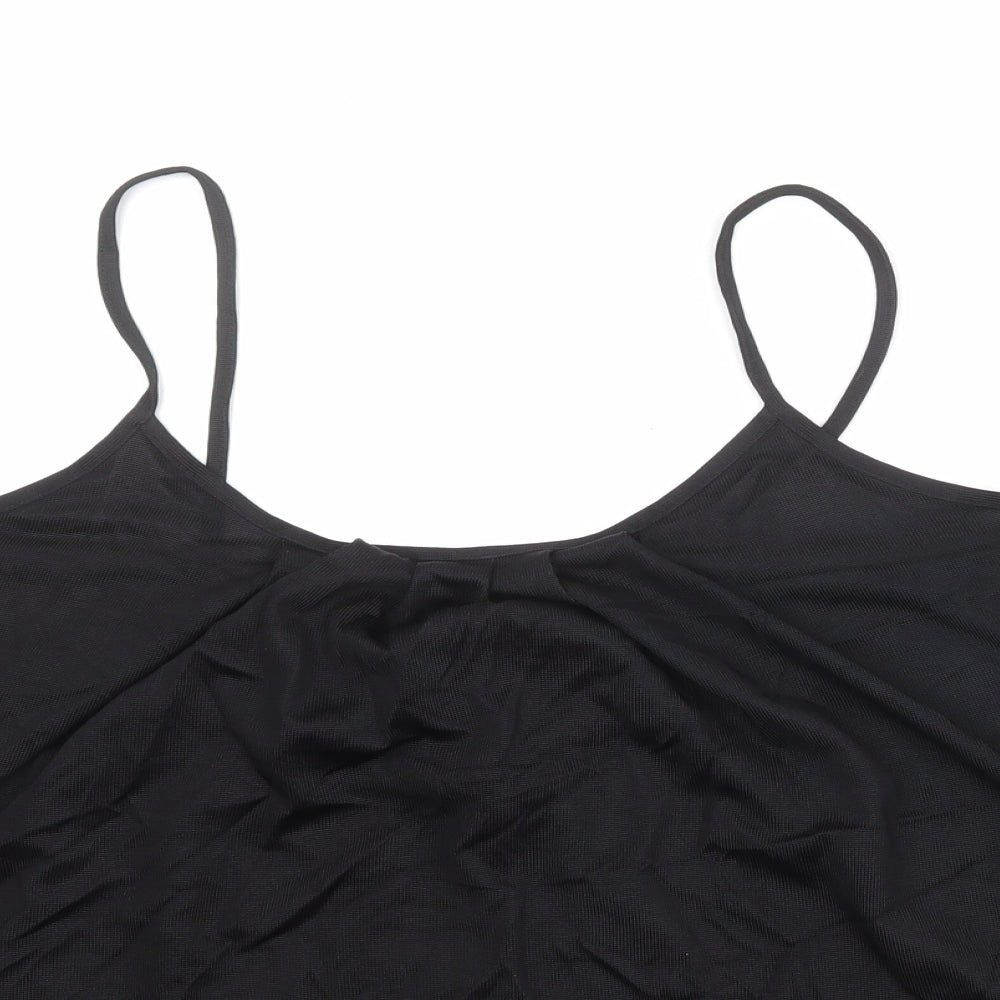 Marks and Spencer Womens Black Viscose Camisole Tank Size 18 Round Neck