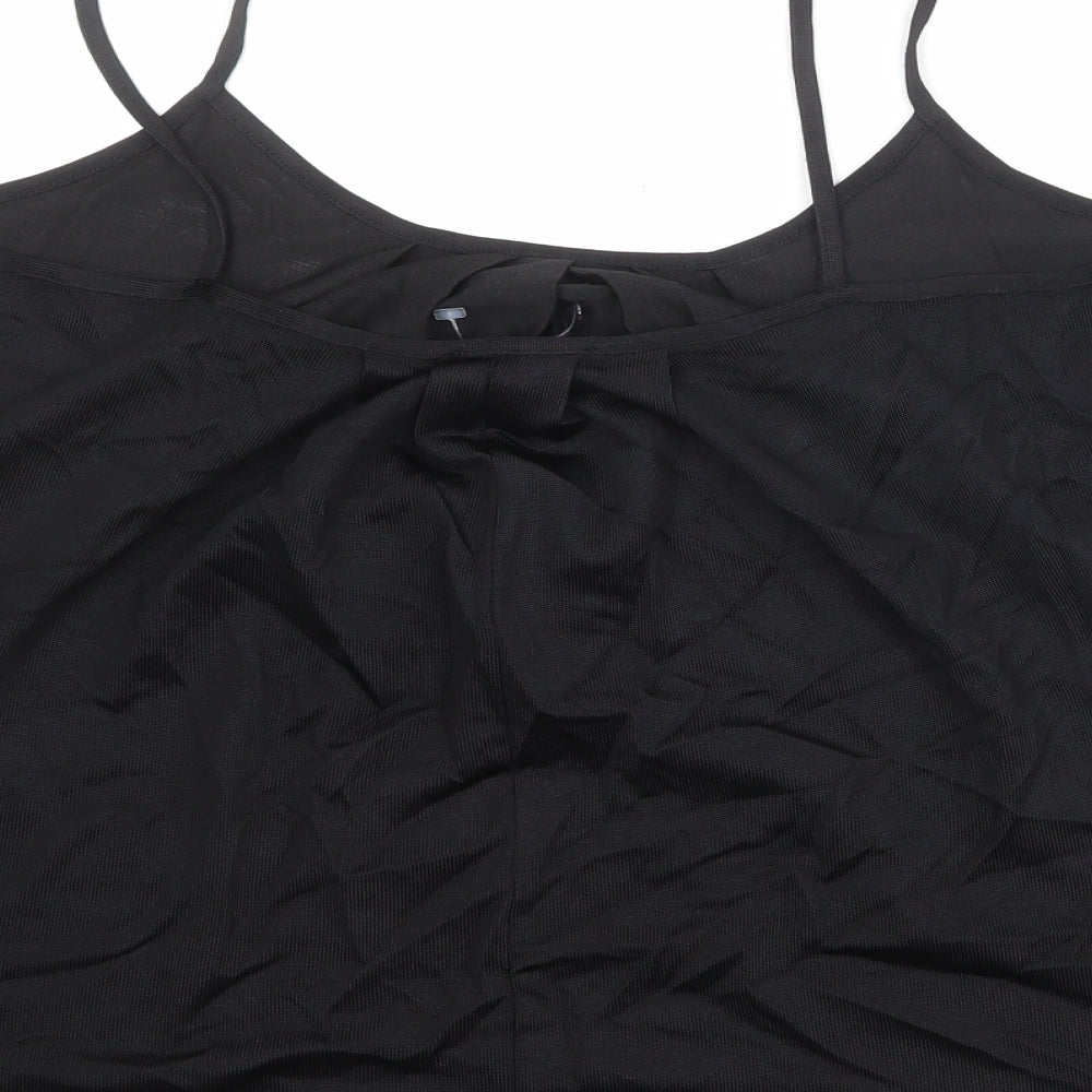 Marks and Spencer Womens Black Viscose Camisole Tank Size 18 Round Neck