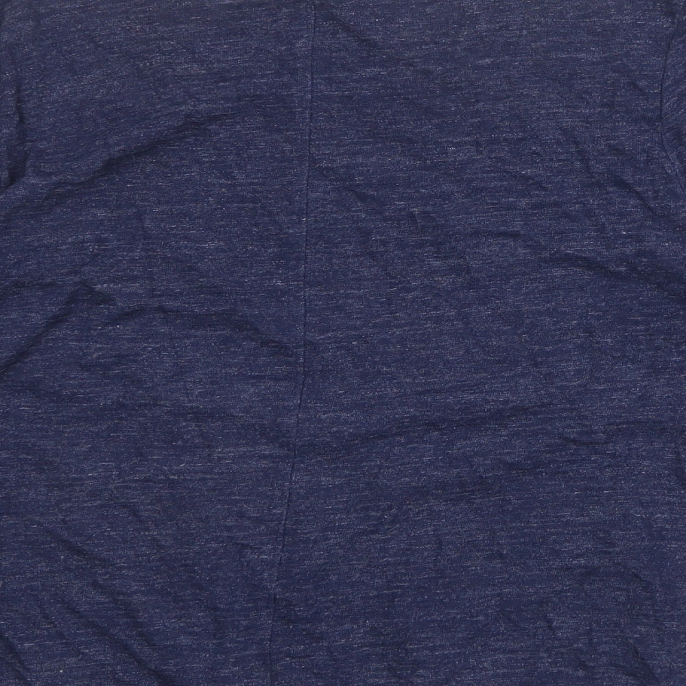 White Stuff Womens Blue Geometric Cotton Basic Blouse Size 12 Boat Neck