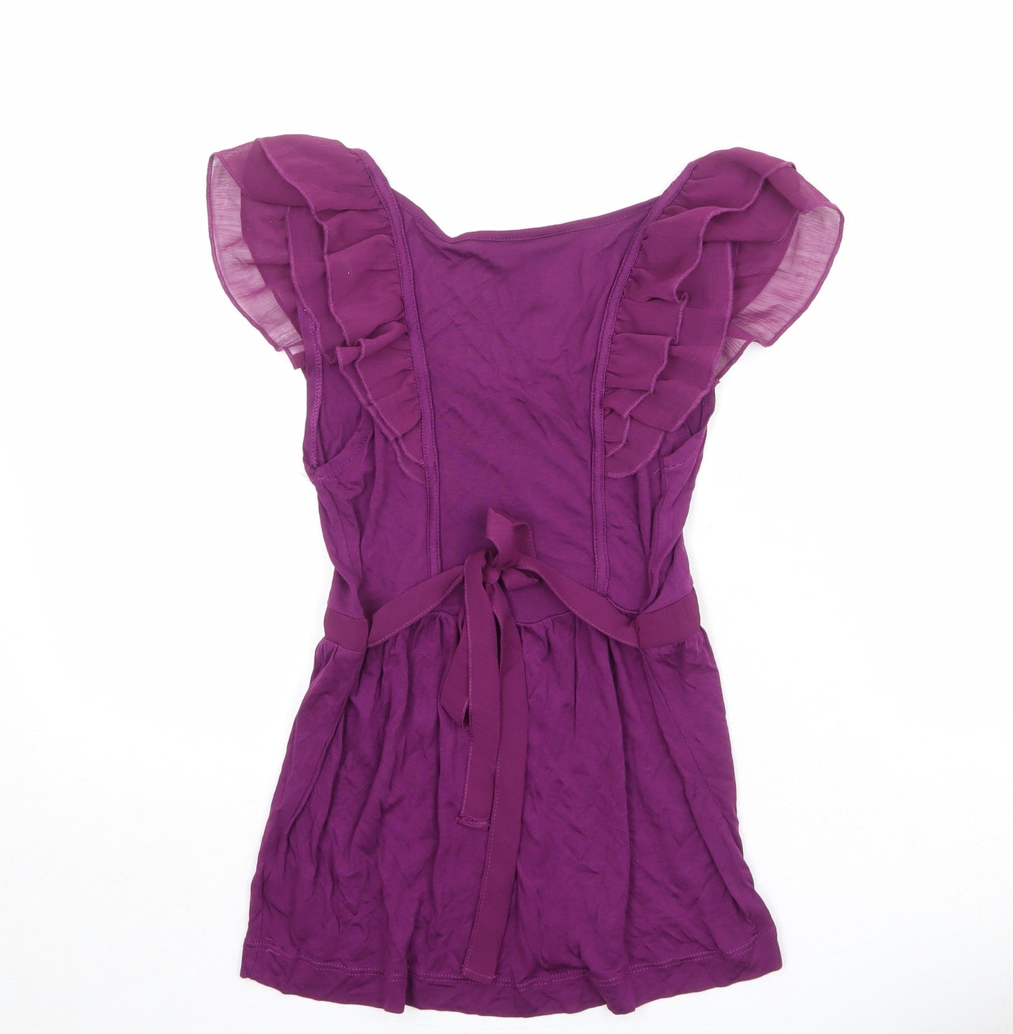 H&M Womens Purple Viscose Basic Blouse Size XS V-Neck
