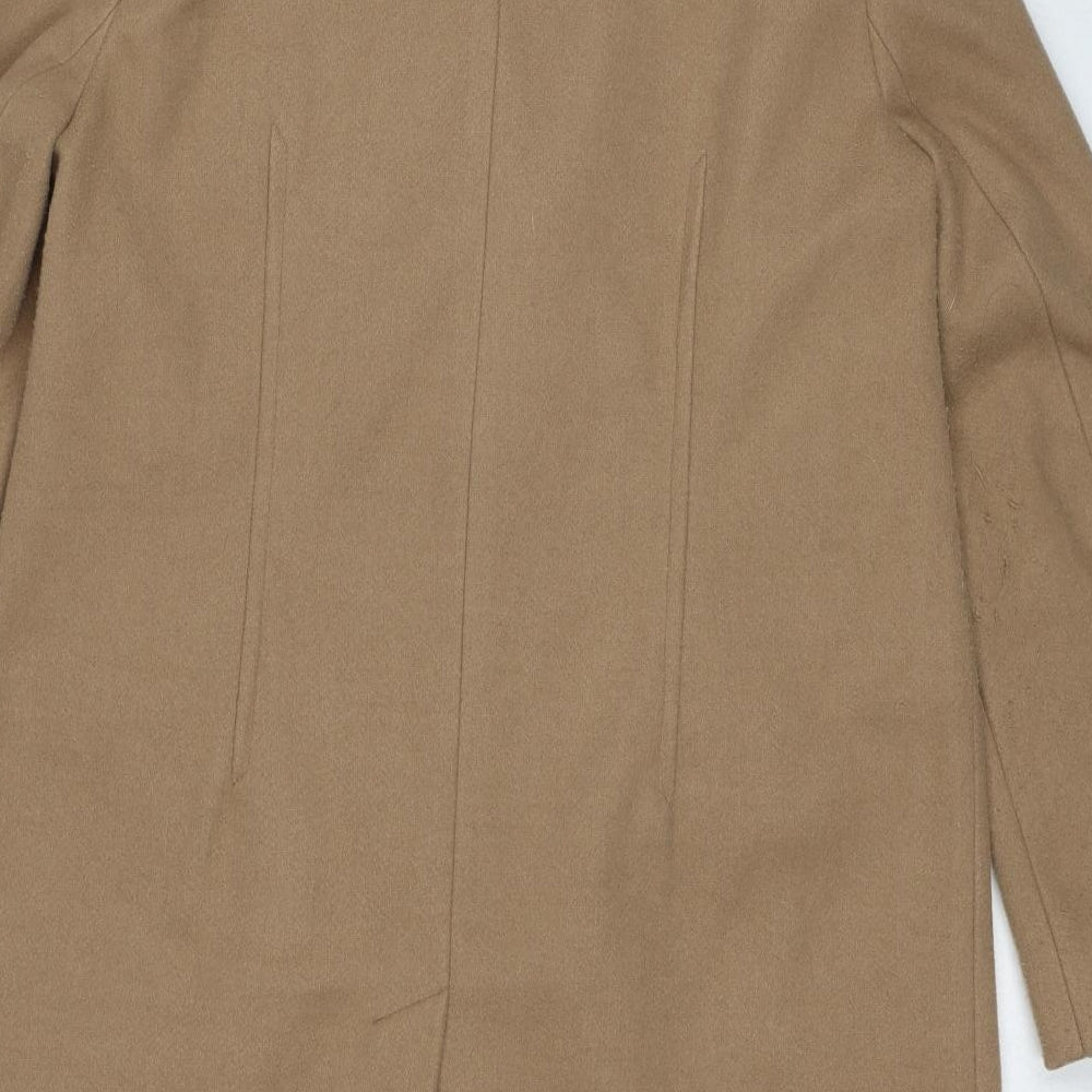 Marks and Spencer Womens Beige Overcoat Coat Size 14 Button