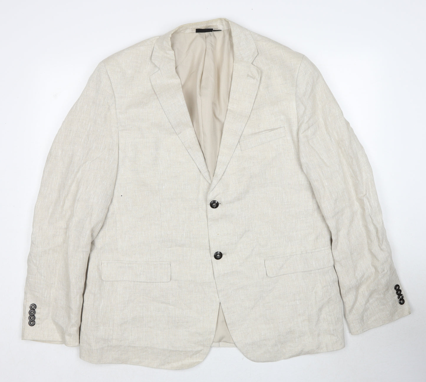 Livergy Mens Beige Linen Jacket Suit Jacket Size 44 Regular