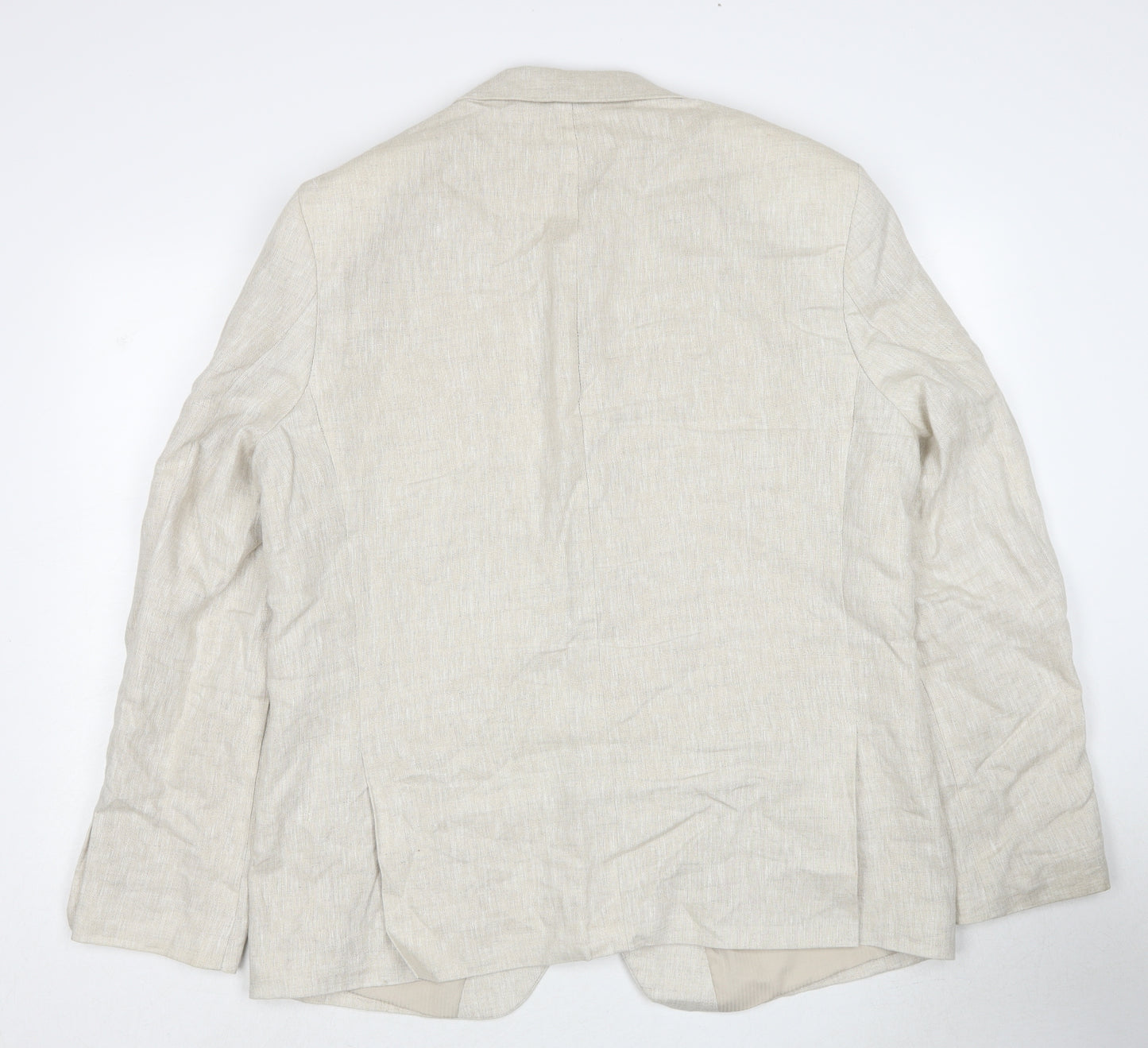 Livergy Mens Beige Linen Jacket Suit Jacket Size 44 Regular