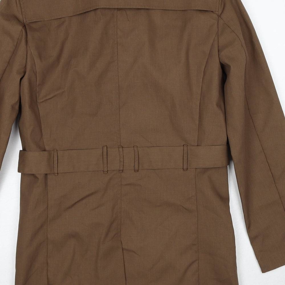 Paul Costelloe Womens Brown Pea Coat Coat Size S Button