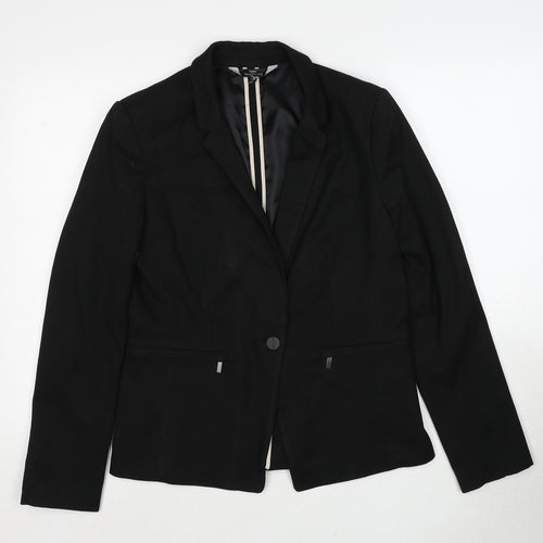 NEXT Womens Black Polyester Jacket Suit Jacket Size 12