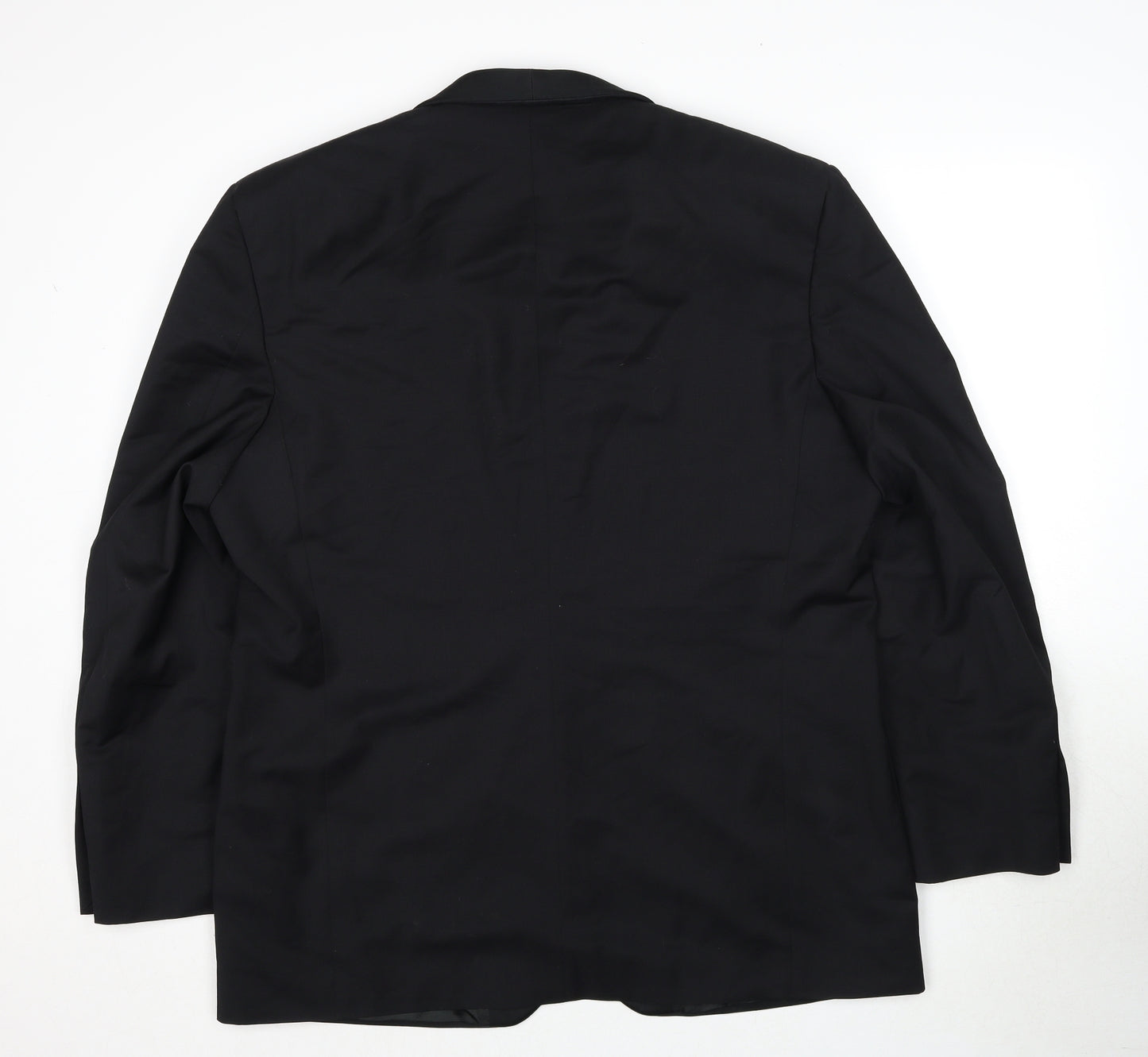 Jaeger Mens Black Wool Tuxedo Suit Jacket Size 46 Regular