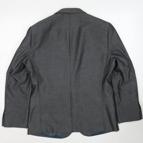 Harry Brown Mens Grey Polyester Jacket Suit Jacket Size 40 Regular
