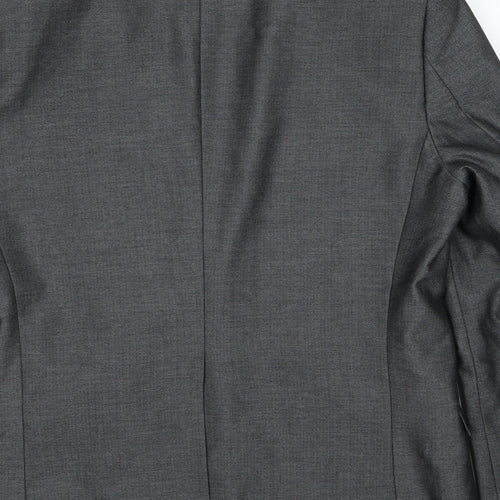 Harry Brown Mens Grey Polyester Jacket Suit Jacket Size 40 Regular