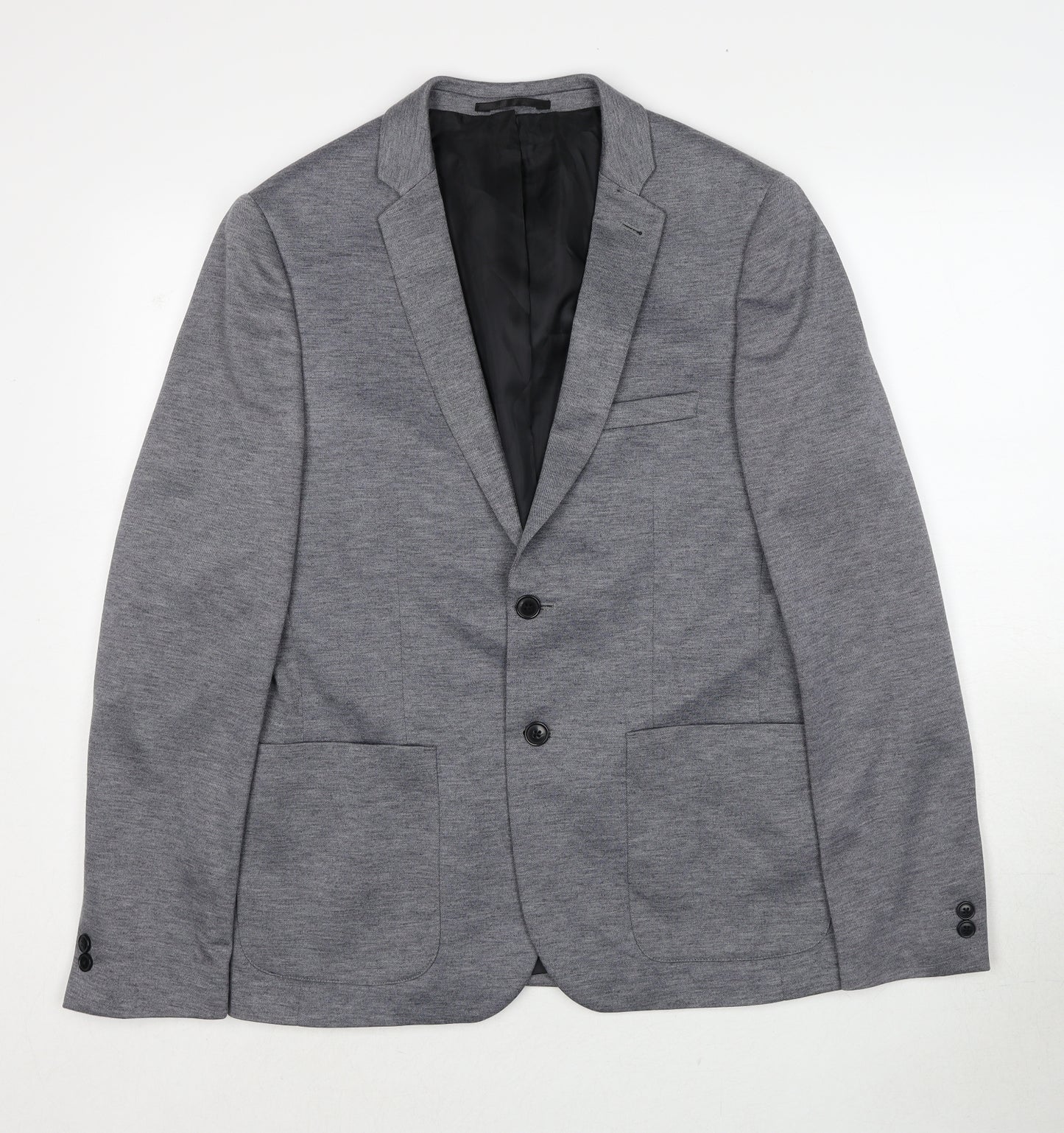 Burton Mens Grey Polyester Jacket Blazer Size 38 Regular