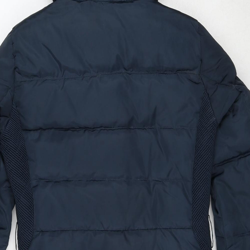 Pepe Jeans London Womens Blue Quilted Coat Size M Zip