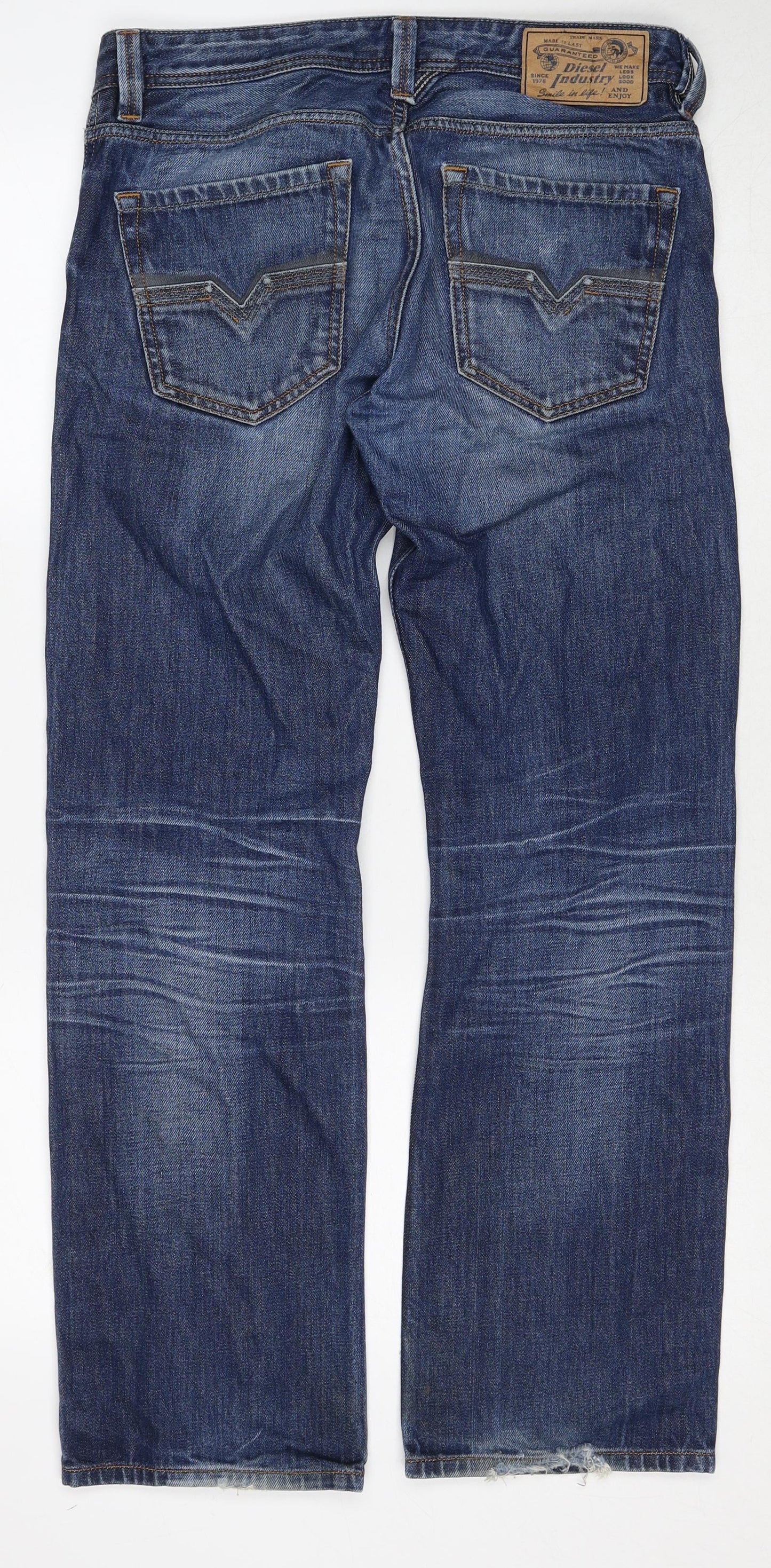 Diesel Mens Blue Cotton Straight Jeans Size 30 in L30 in Regular Button