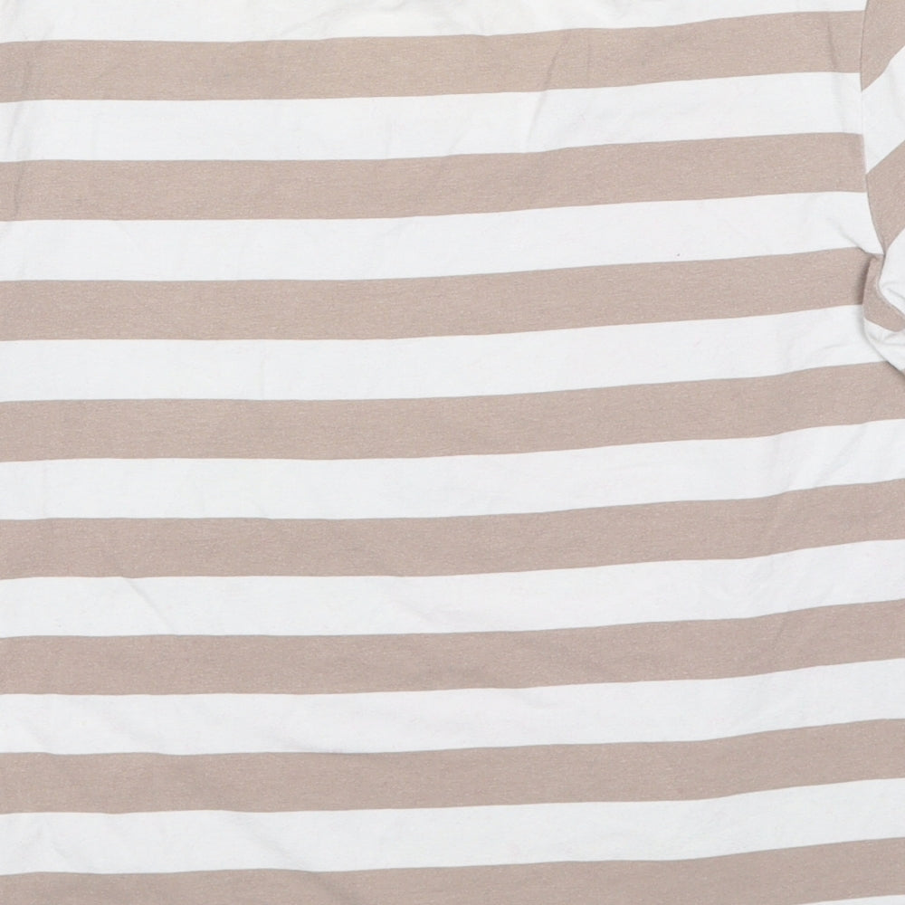 Betty Barclay Womens Multicoloured Striped Cotton Basic T-Shirt Size 14 Round Neck - Parrot