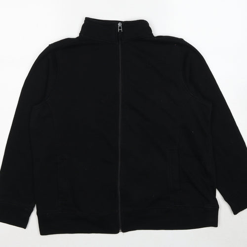 Bonmarché Womens Black Cotton Full Zip Sweatshirt Size M Zip
