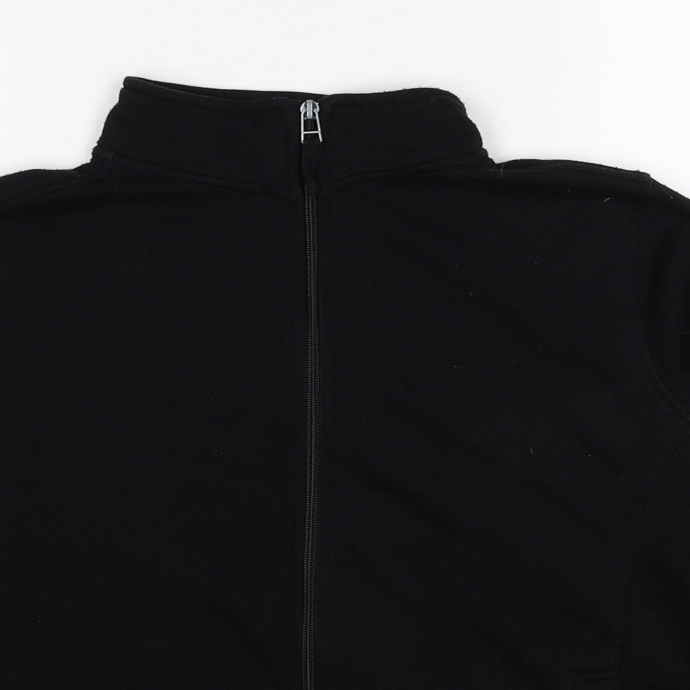 Bonmarché Womens Black Cotton Full Zip Sweatshirt Size M Zip