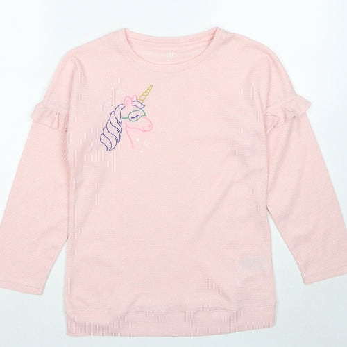 Gap Girls Pink Polyester Pullover Sweatshirt Size 13-14 Years Pullover - Unicorn