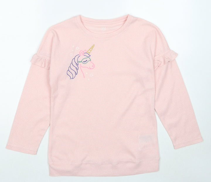 Gap Girls Pink Polyester Pullover Sweatshirt Size 13-14 Years Pullover - Unicorn