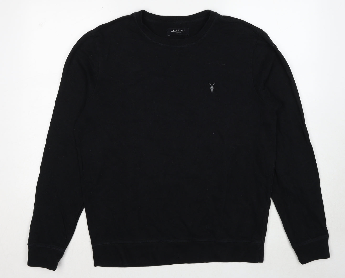 AllSaints Mens Black Cotton Pullover Sweatshirt Size M