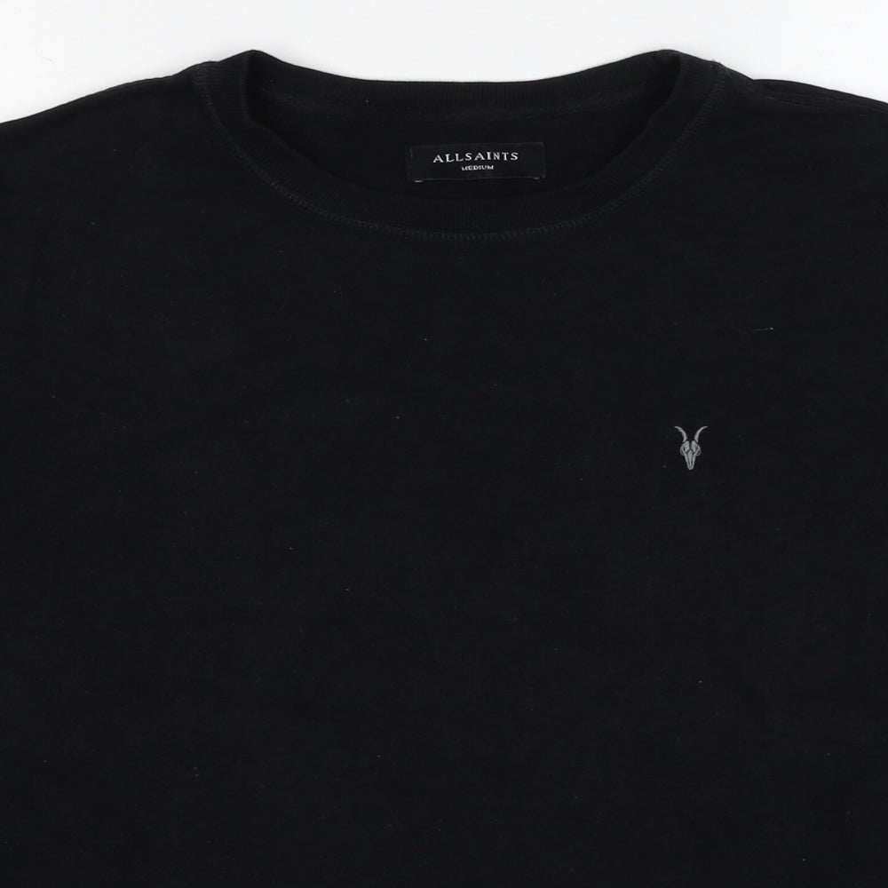 AllSaints Mens Black Cotton Pullover Sweatshirt Size M