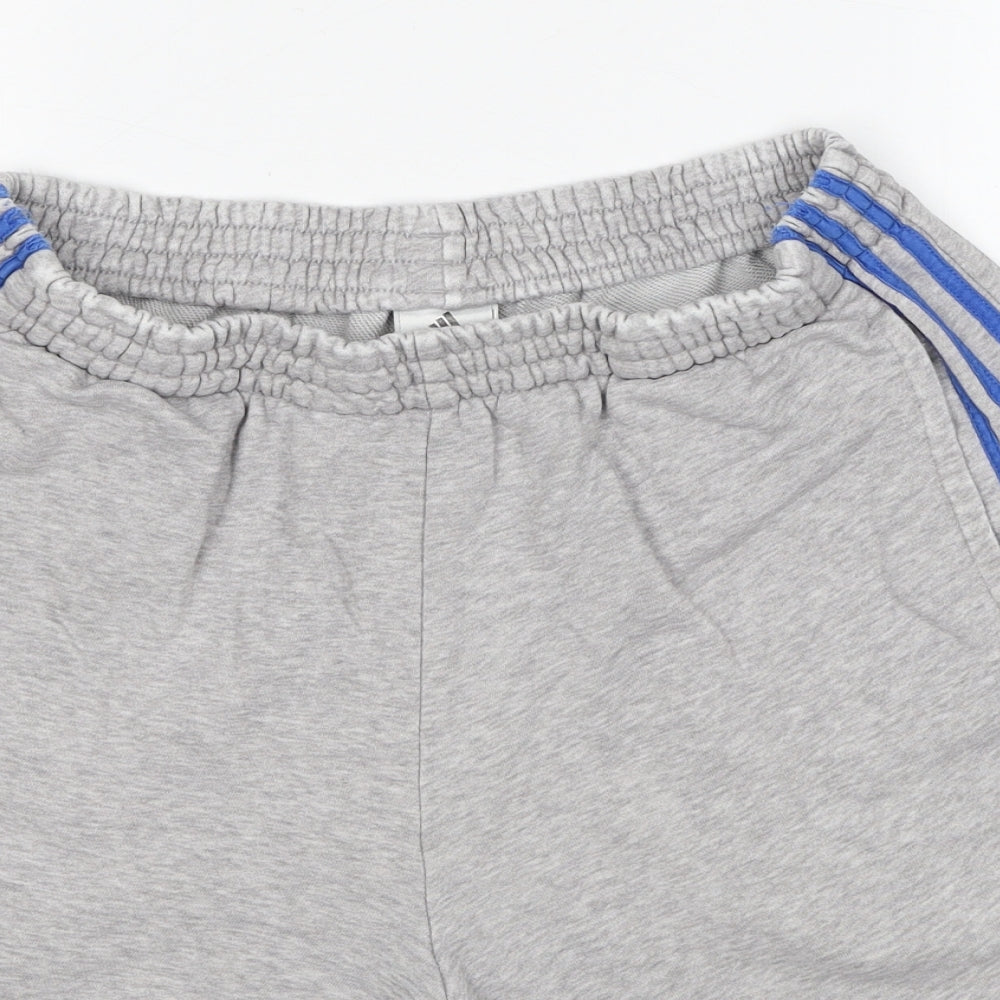 adidas by Stella McCartney Mens Grey Cotton Sweat Shorts Size M Regular