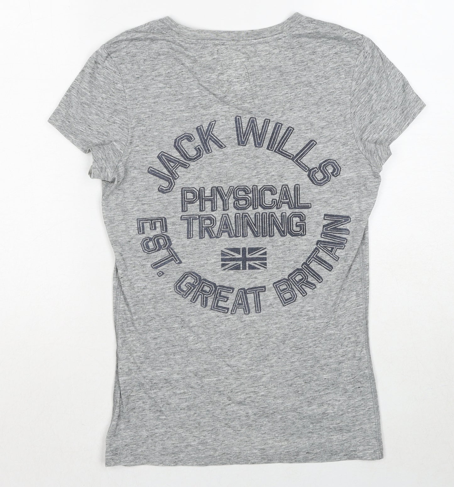 Jack Wills Womens Grey Cotton Basic T-Shirt Size 8 Round Neck - Jack Wills