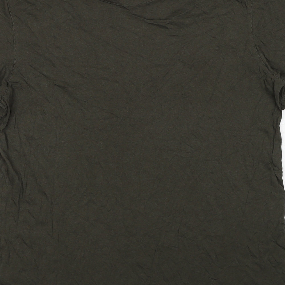 Ted Baker Mens Green Cotton T-Shirt Size L Round Neck